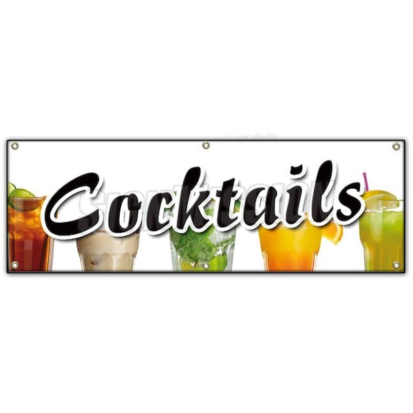 COCKTAILS BANNER SIGN all day 2 for 1 two for one beer bar happy drink